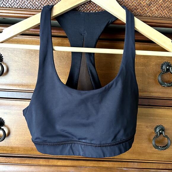 Lululemon Activewear Invigorate  Raceback Black Sport Athletic Bra Size 6 - Picture 8 of 10